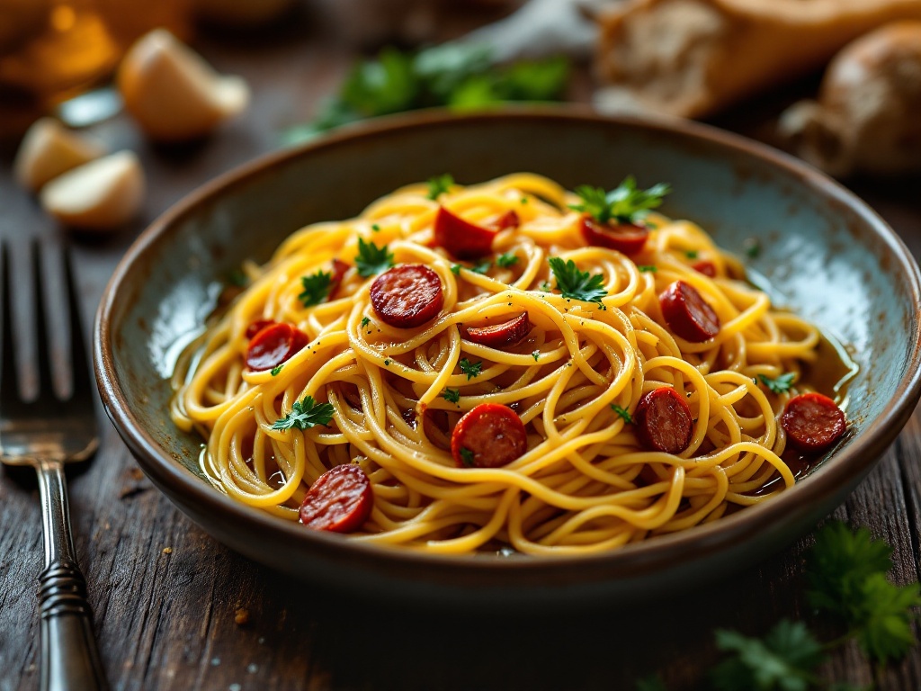 Spaghetti aglio e olio z chorizo: smaczny przepis z dodatkiem hiszpańskiej kiełbasy